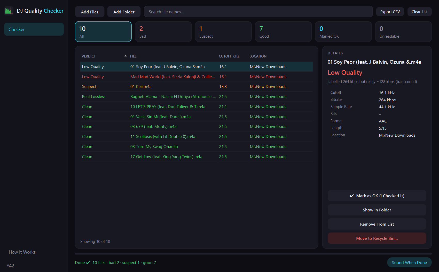 DJ Quality Checker